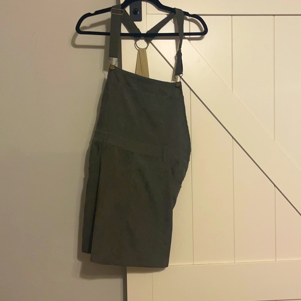 Olive green overall boutique dress !